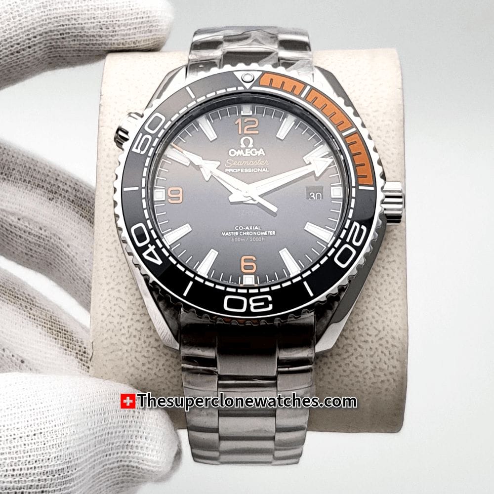 Omega Seamaster Planet Ocean 600M Steel On Steel Black Dial Exact 1:1 Super Clone 8900 Swiss Movement Replica Watch