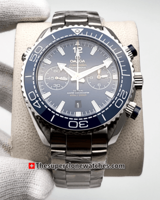 Omega Seamaster Planet Ocean 600M Chronograph Steel On Steel Blue Dial Exact 1:1 Super Clone 9900 Swiss Movement Replica Watch