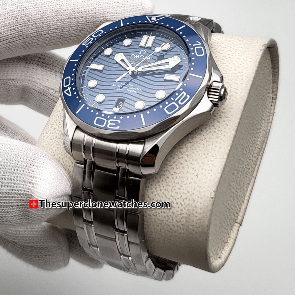 Omega Seamaster Diver 300M Steel On Steel Blue Dial Exact 1:1 Super Clone 8800 Swiss Movement Replica Watch