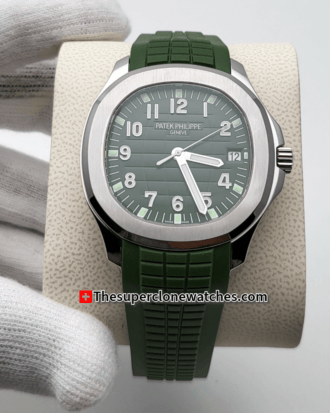 Patek Philippe Aquanaut White Gold 5168G-010 Khaki Green Dial Exact 1:1 Super Clone 26-330 S C Swiss Movement Replica Watch