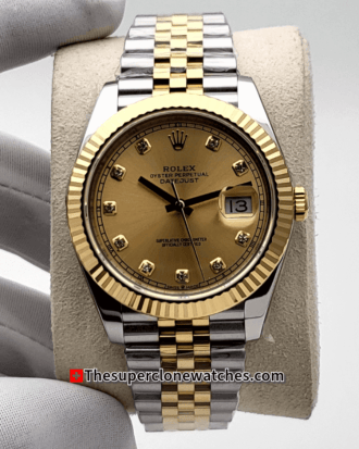 Rolex Datejust Oystersteel and Yellow Gold Champagne-Colour with Diamonds Set Dial (2)