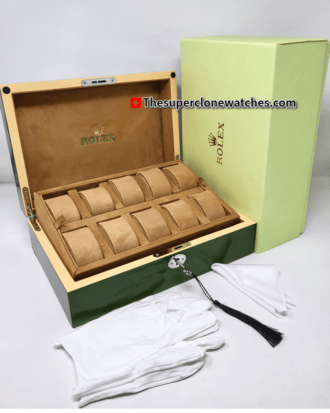 Rolex Watch Box Case Storage Multi 10 Watch Green Display