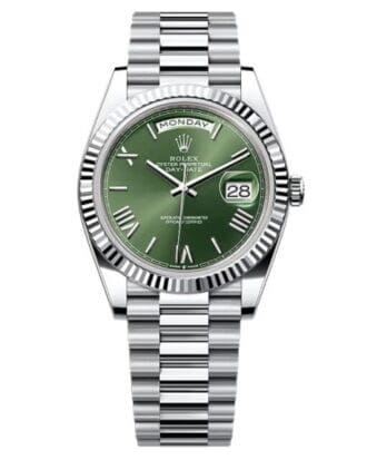 Rolex Day-Date Oyster Platinum Olive Green Dial 40mm Exact 11 Top Quality Super Clone Replica Swiss ETA 3255 Automatic Movement Watch (1)